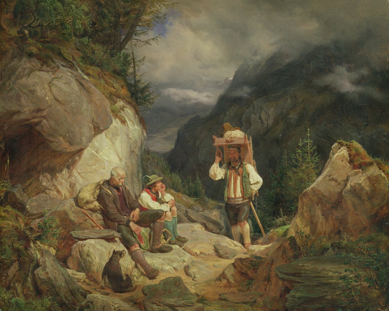 Riposo sulla montagna, 1848 da Hermann Kauffmann