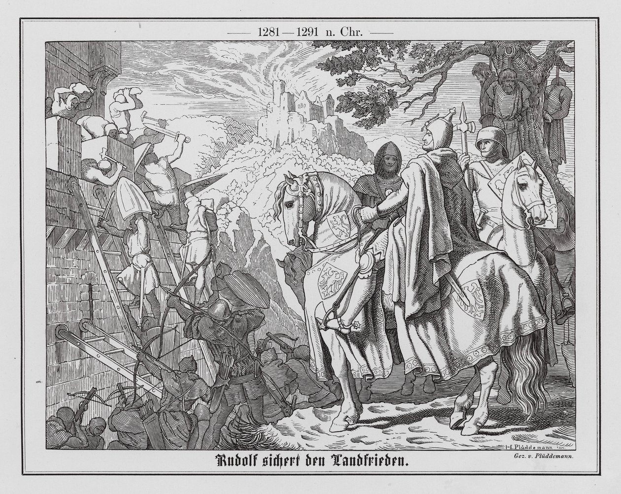 Re Rodolfo I di Germania assicura la pace nelle sue terre da Hermann Pluddemann