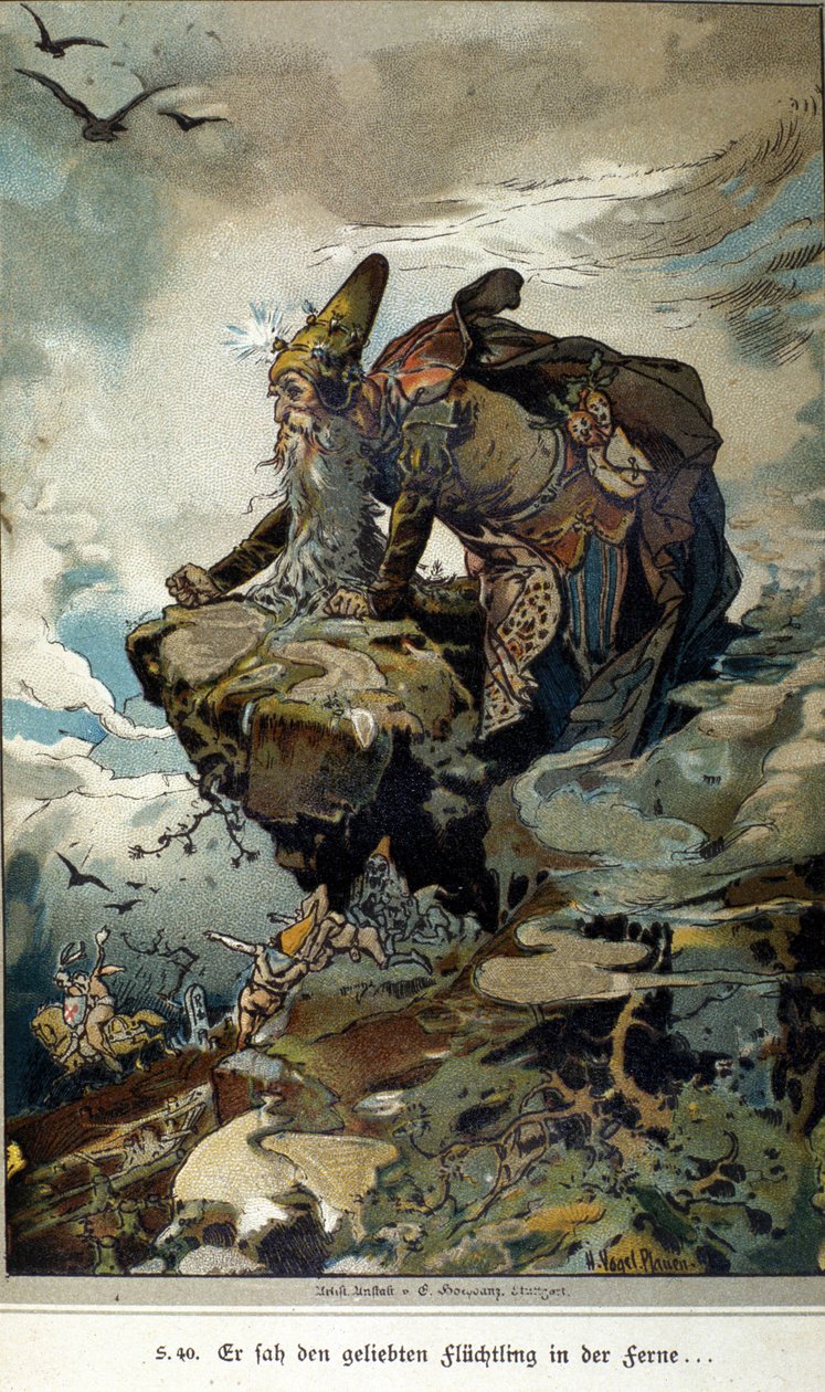 Illustrazione di Vogel per un racconto dei fratelli Jacob (1785-1863) e Wilhelm (1786-1859) Grimm da Hermann Vogel