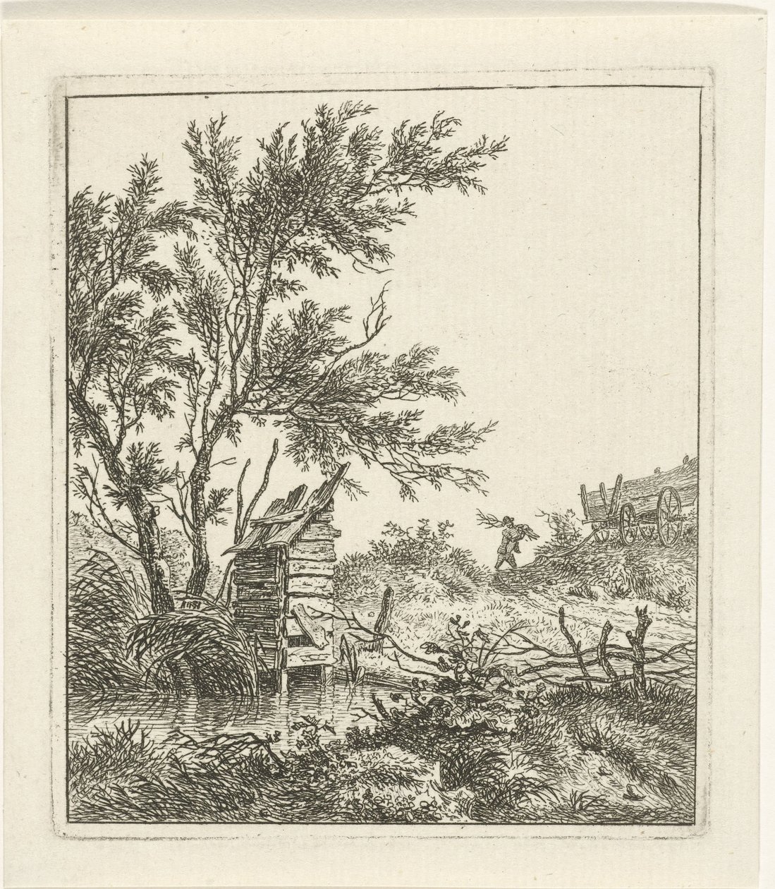 Paesaggio con raccoglitore di legna da Hermanus Fock