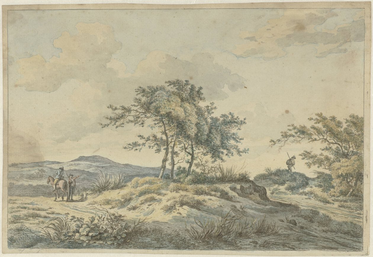 Paesaggio con cavaliere e pedone da Hermanus Fock