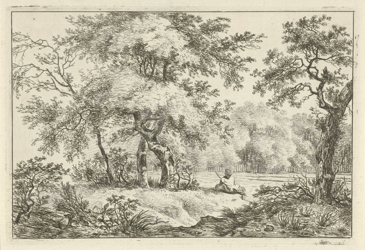 Uomo che riposa nel bosco da Hermanus Fock