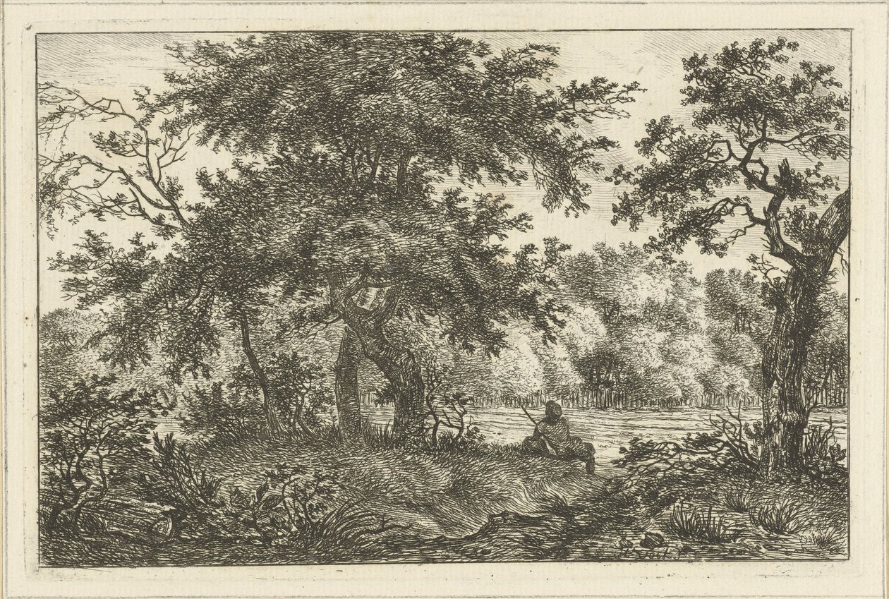 Uomo che riposa nel bosco da Hermanus Fock