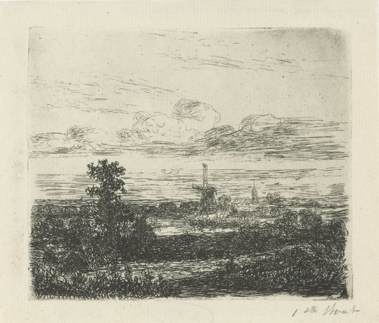 Paesaggio con un mulino da Hermanus Jan Hendrik van Rijkelijkhuysen