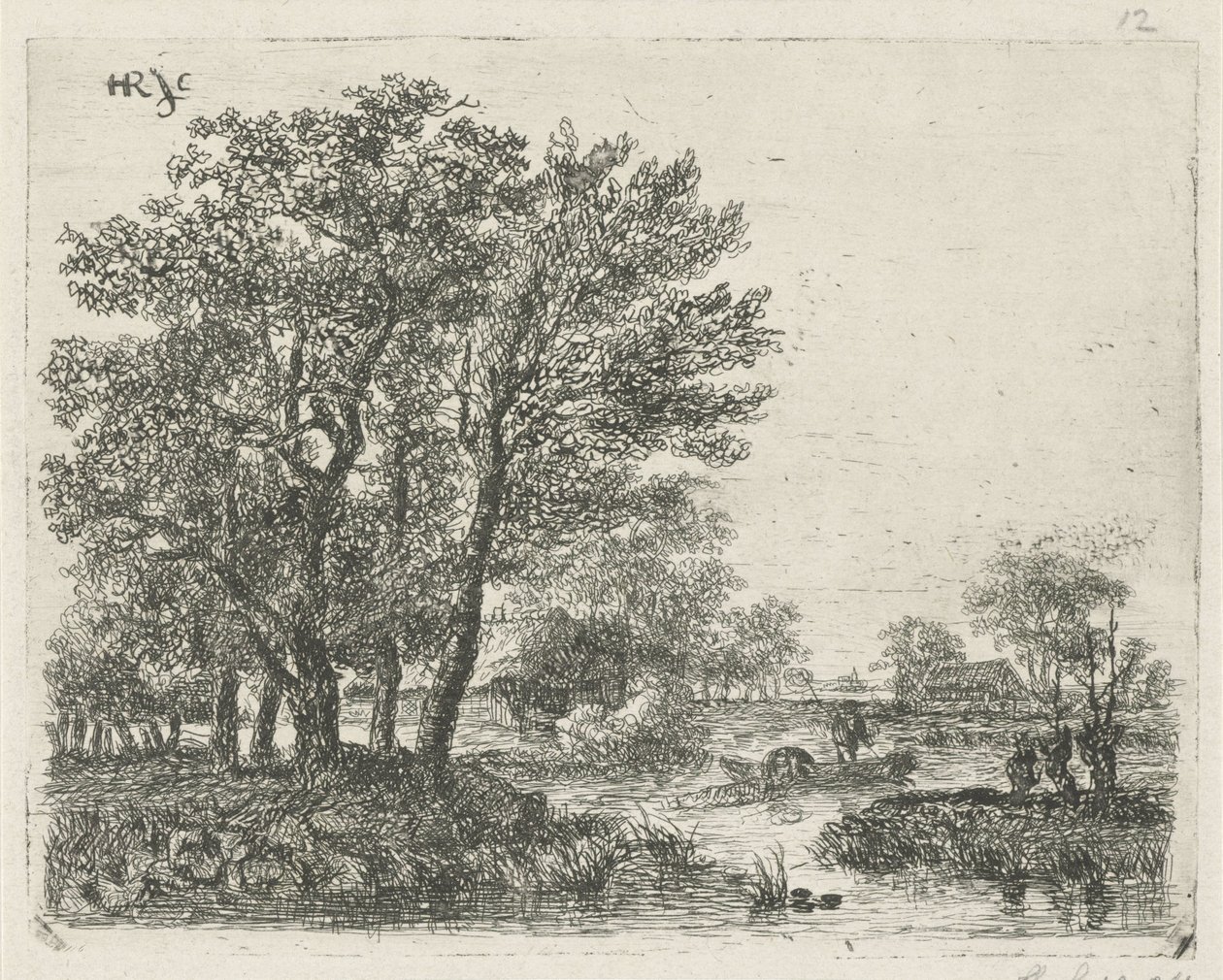 Pescatori in una barca da Hermanus Jan Hendrik van Rijkelijkhuysen