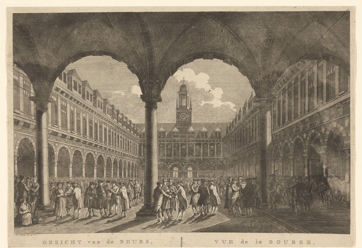 Vista del cortile della Borsa di Hendrik de Keyser da Hermanus Petrus Schouten (possibly)