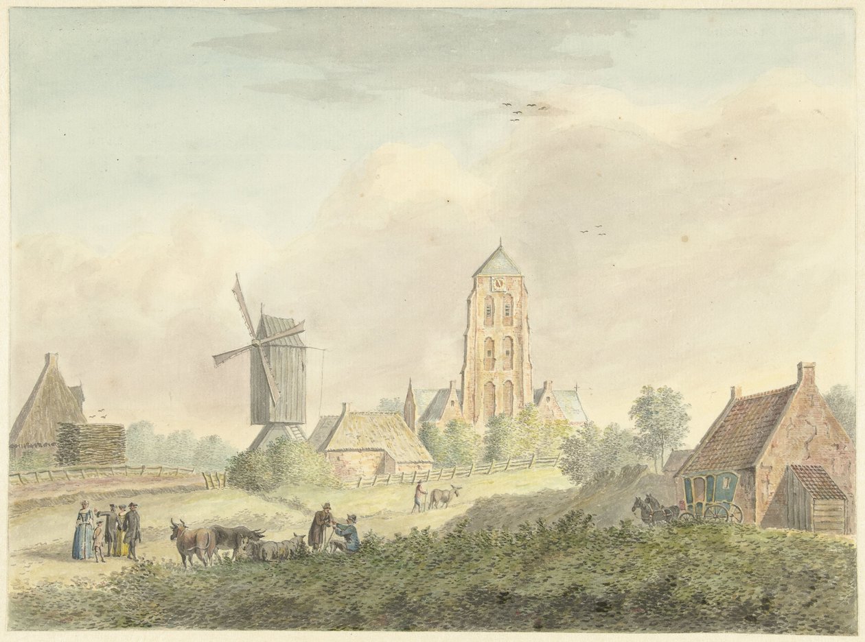 Chiesa del villaggio di Westkapelle in Zelanda da Hermanus Petrus Schouten