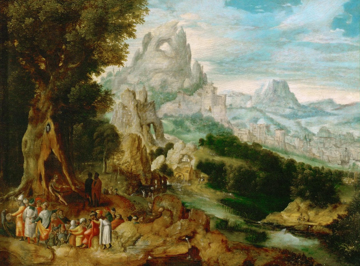 Paesaggio con San Giovanni Battista che predica da Herri met de (c.1510 p.1550) Bles