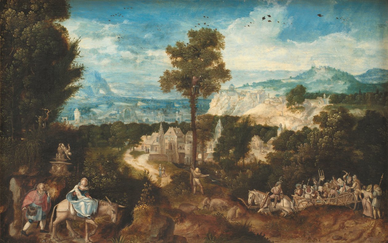 Paesaggio con la fuga in Egitto da Herri met de Bles