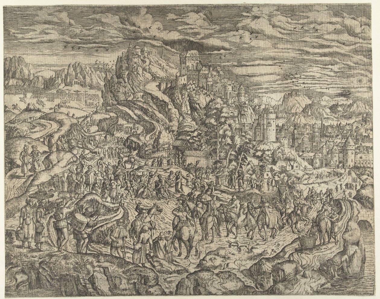 Paesaggio con la Crocifissione da Herri met de Bles