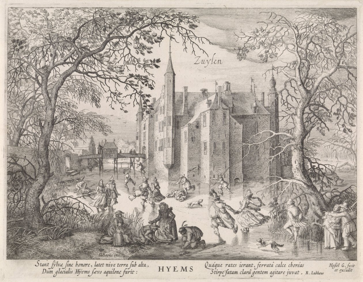 Attività sul ghiaccio prima di Castel Zuylen da Hessel Gerritsz