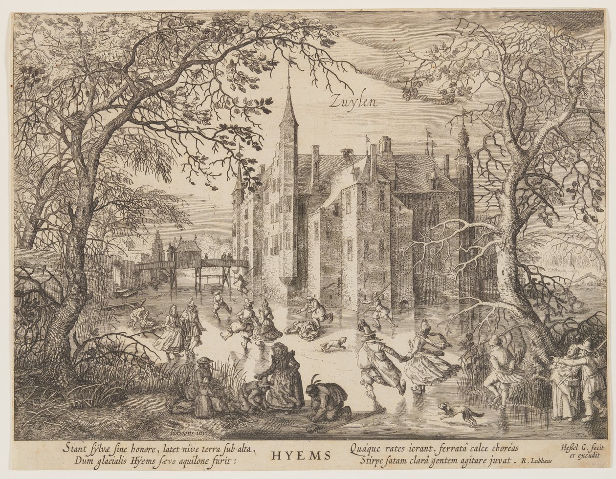 Zuylen - Inverno, da Le stagioni, veduta dei castelli nei dintorni di Amsterdam da Hessel Gerritsz