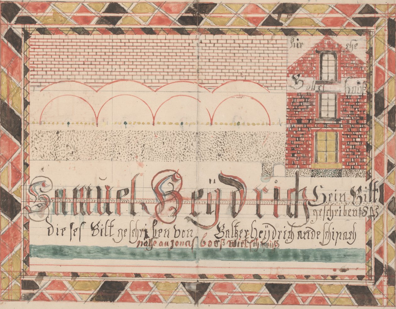 Disegno per Samuel Heydrich, 1845 da Heydrich Baltzer