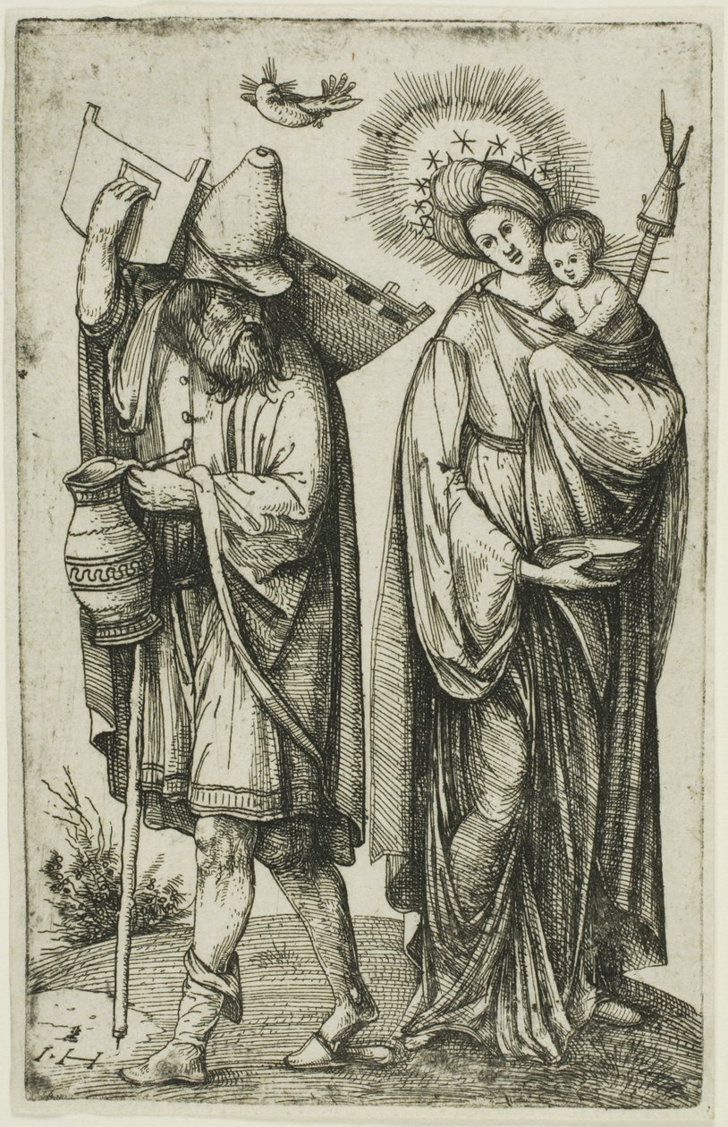 La Sacra Famiglia con la colomba dello Spirito Santo da Hieronymous Hopfer