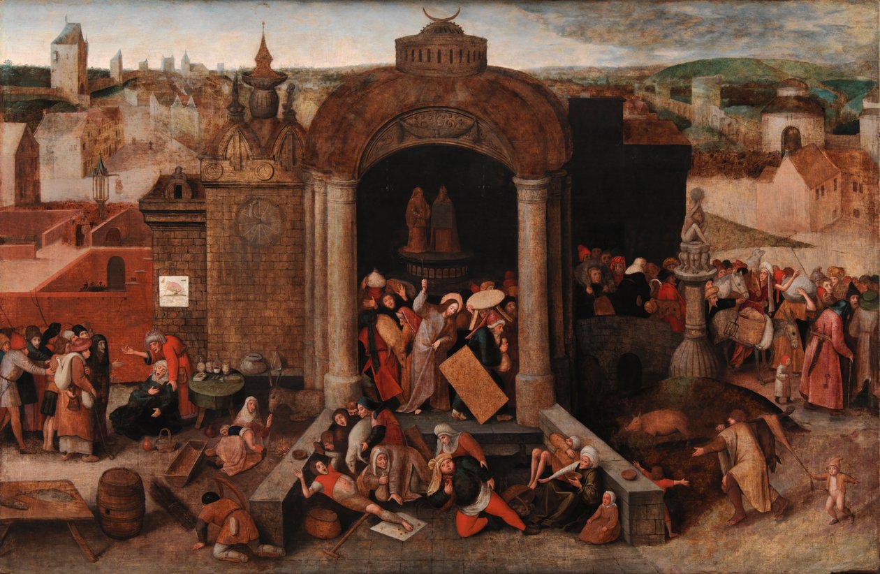 Cristo scaccia i mercanti dal tempio da Hieronymus Bosch