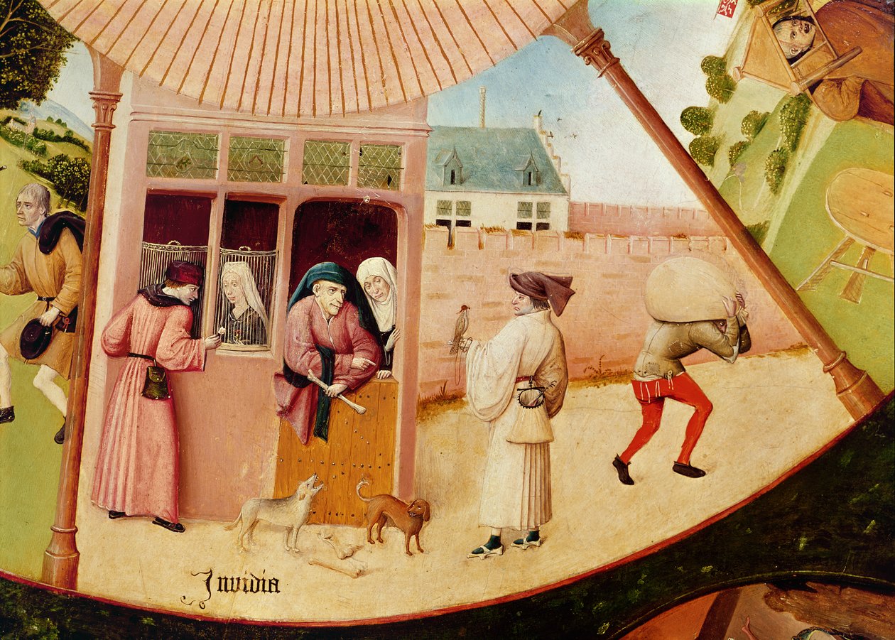 Invidia, dettaglio dalla Tavola dei Sette Peccati Capitali e delle Quattro Ultime Cose, c.1480 da Hieronymus Bosch