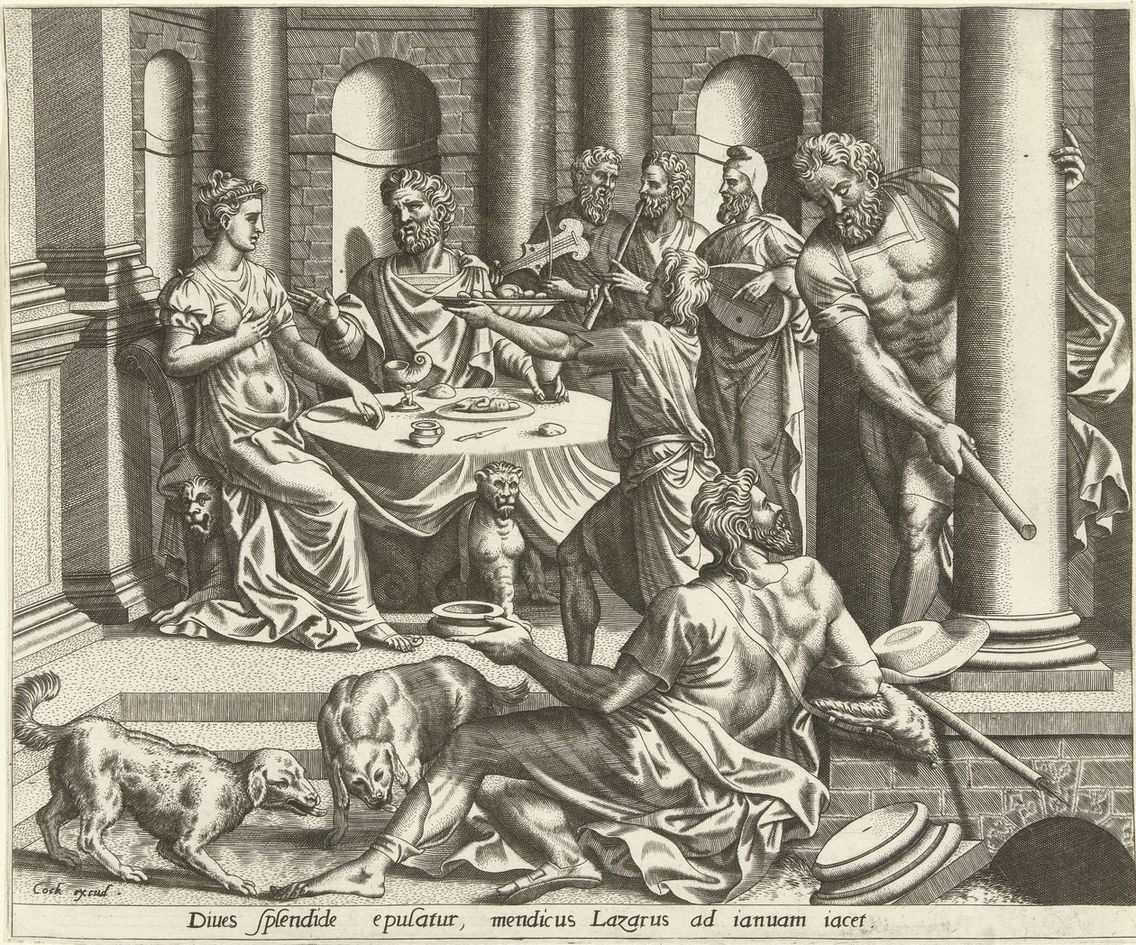 Il ricco e il povero Lazzaro da Hieronymus Cock