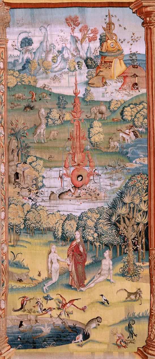 Arazzo fiammingo. Serie Quattro arazzi dopo Hieronymus Bosch. Il Giardino delle Delizie. Quarto arazzo della serie. Modello Ispirato dall