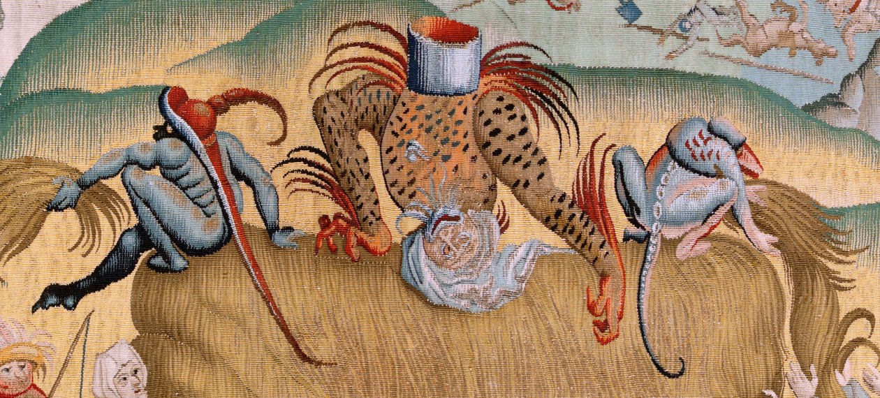 Serie Quattro arazzi ispirati a Hieronymus Bosch. Tribolazioni della vita umana. Terzo arazzo della serie. Modello ispirato all