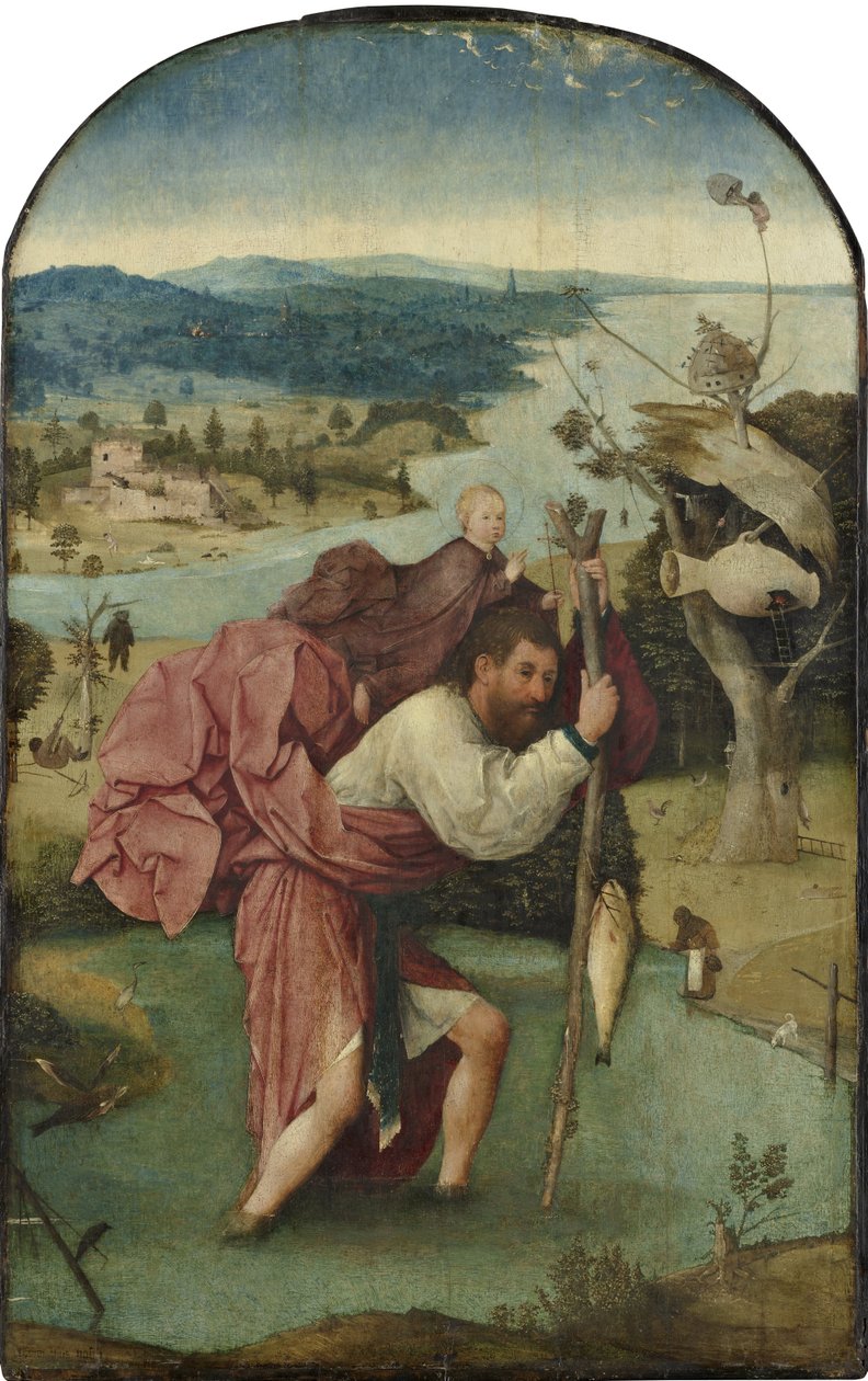 San Cristoforo con il Bambino, 1500 circa (olio su tavola) da Hieronymus Bosch