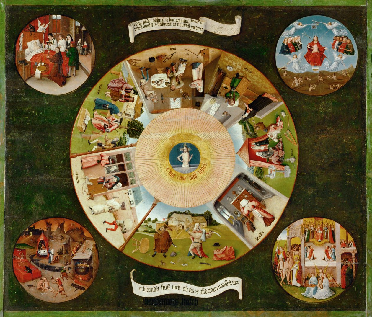 La tavola dei sette peccati capitali, dettaglio da Hieronymus Bosch