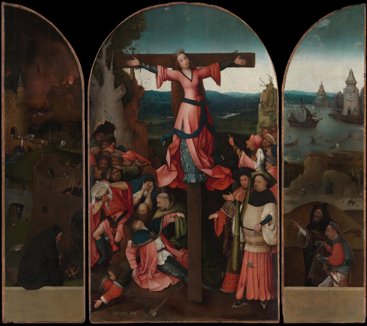 Trittico del martire crocifisso da Hieronymus Bosch
