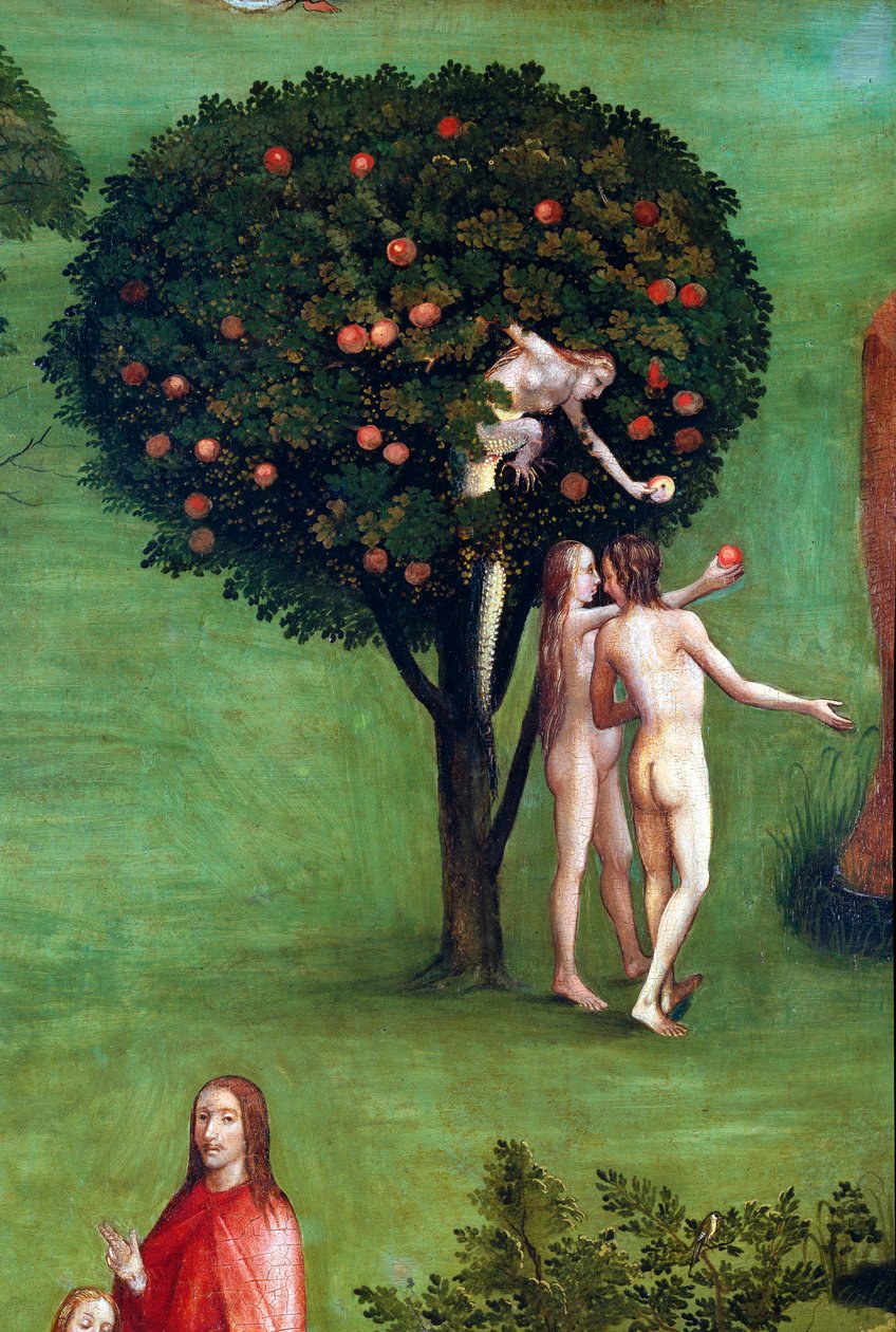 Trittico del Giudizio Universale, pannello sinistro. Adamo ed Eva in Paradiso (dettaglio) da Hieronymus Bosch