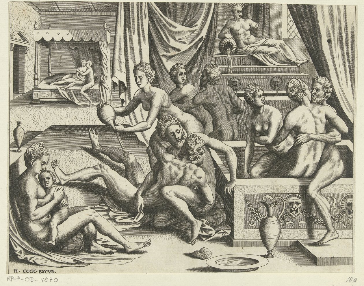 Uomini e donne che fanno il bagno da Hieronymus Cock