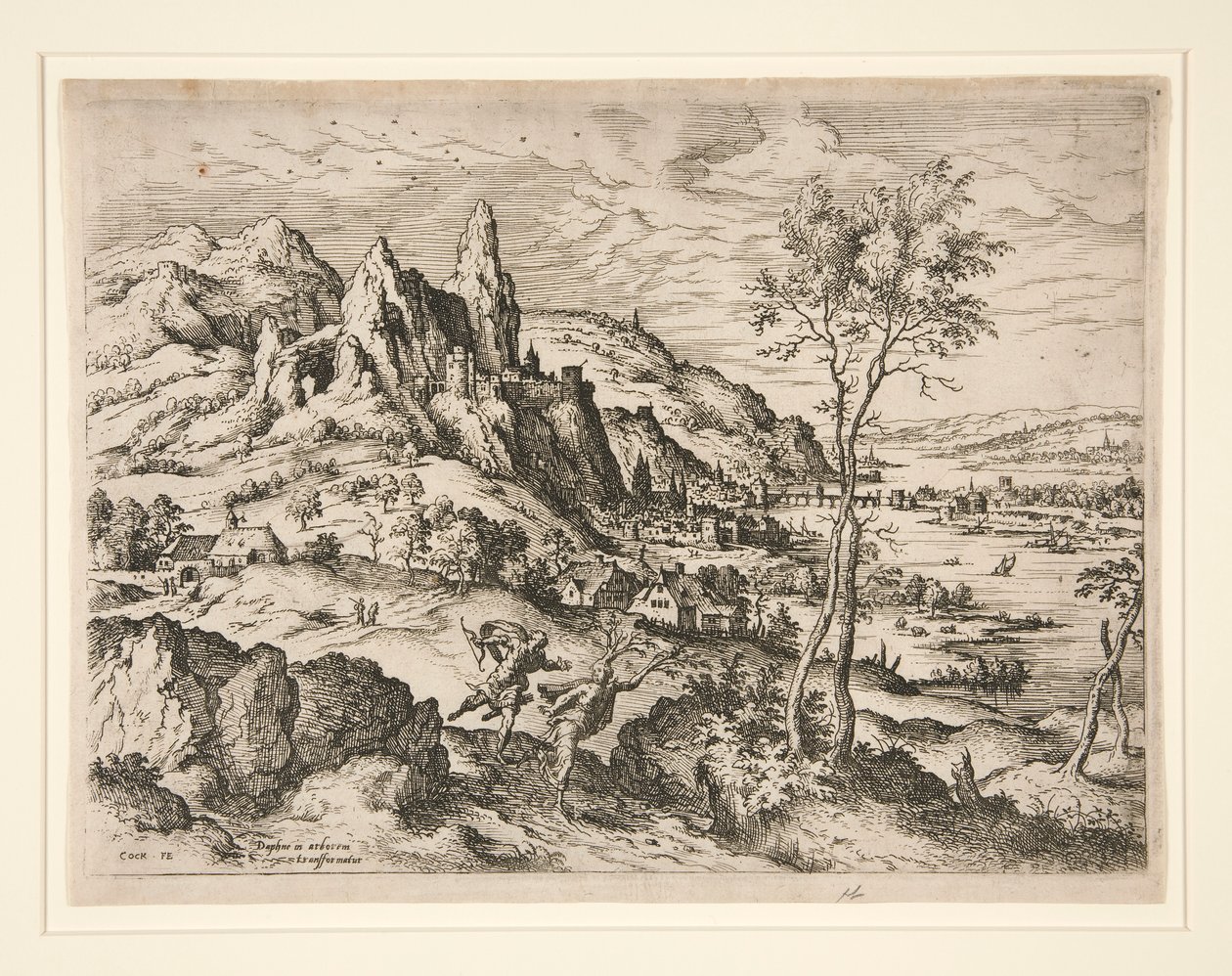 Dafne perseguitata da Apollo da Hieronymus Cock