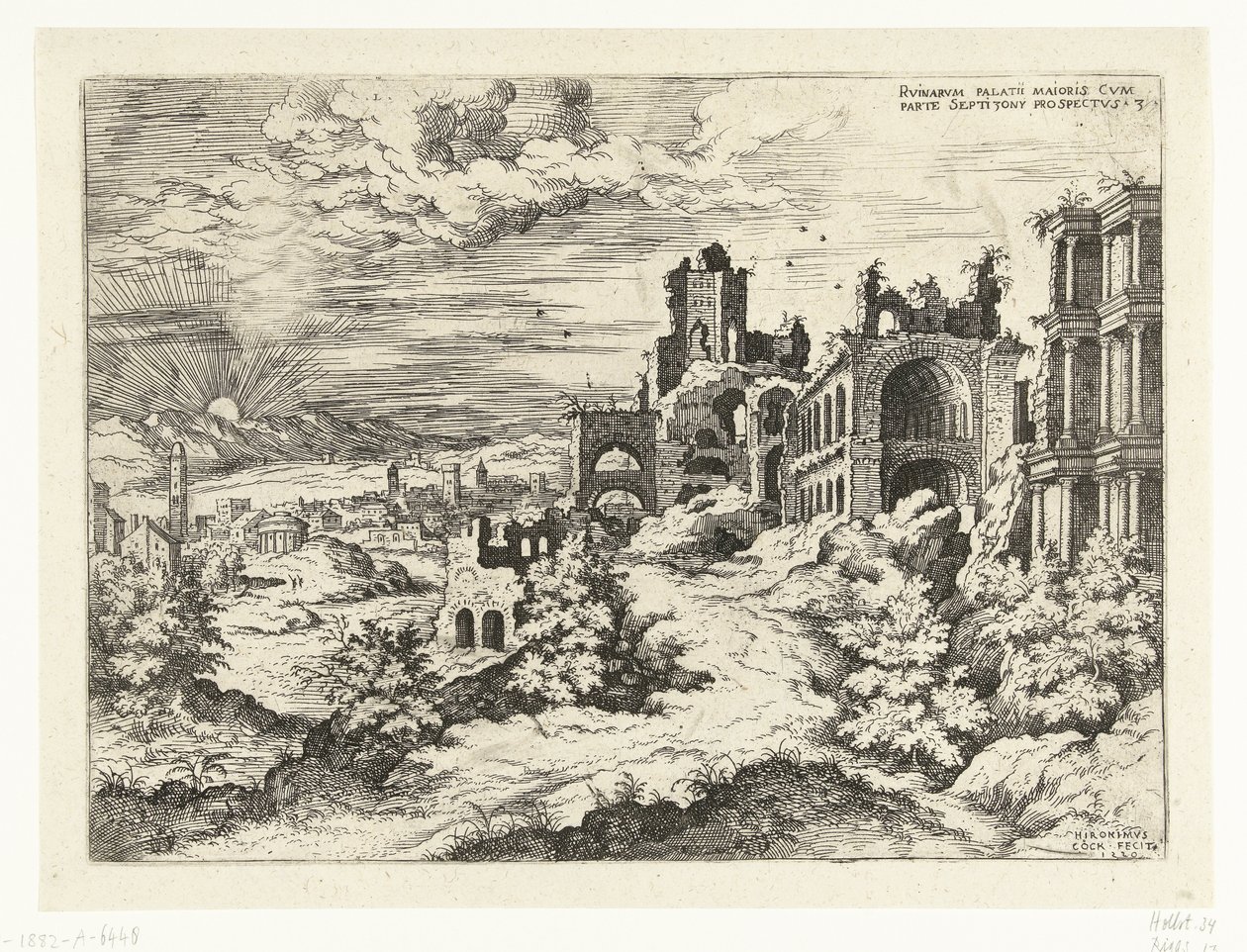 Veduta del Palatino con alba da Hieronymus Cock