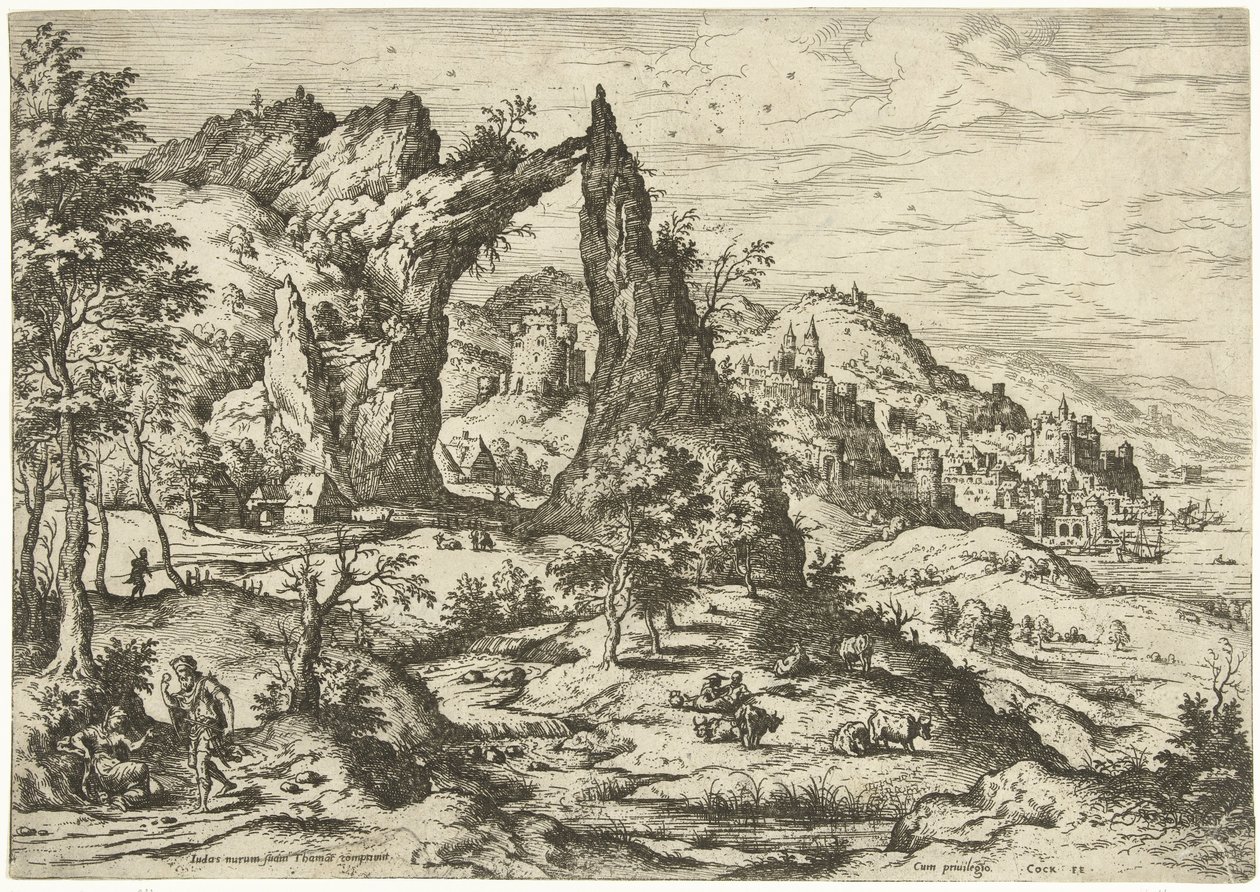Giuda e Tamar da Hieronymus Cock