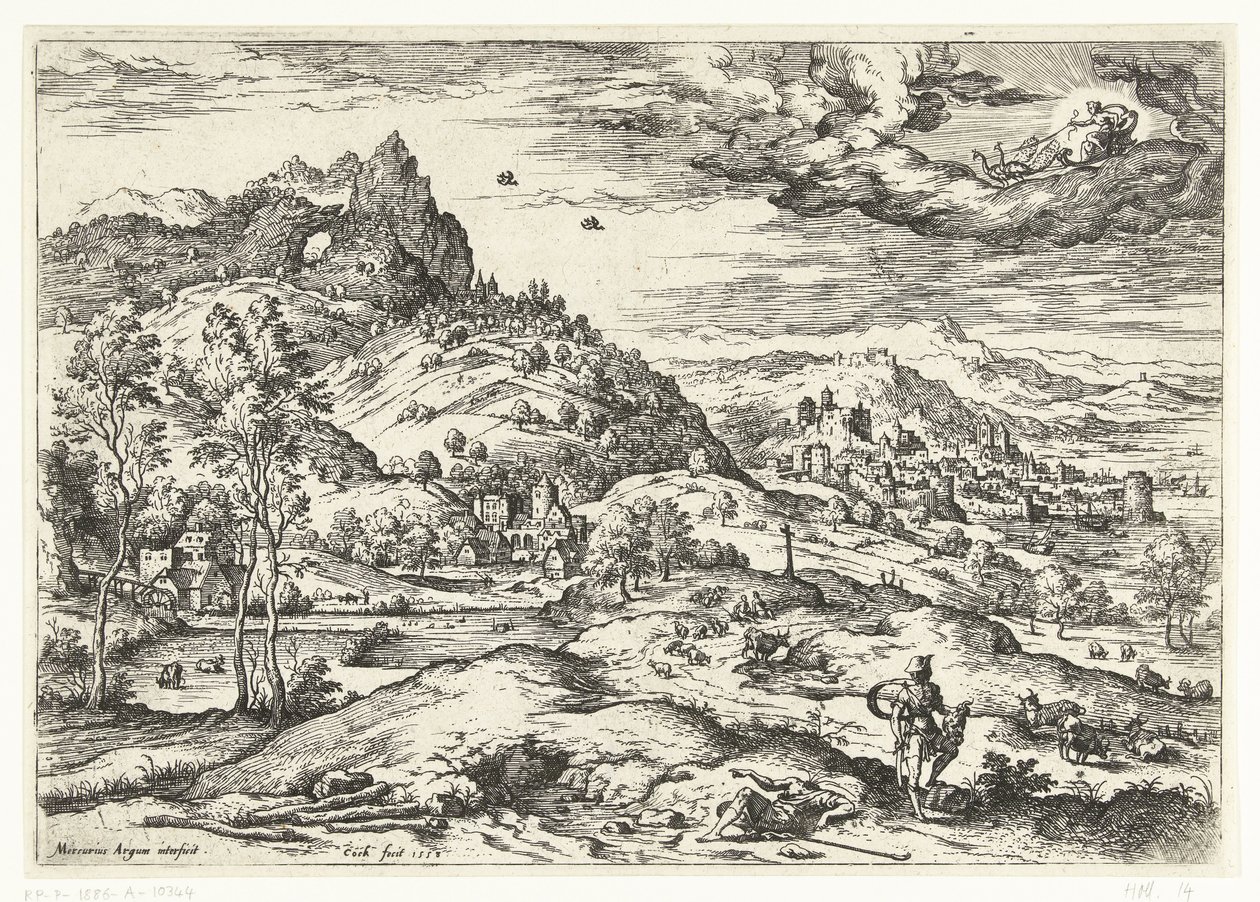Mercurio con la testa di Argo da Hieronymus Cock