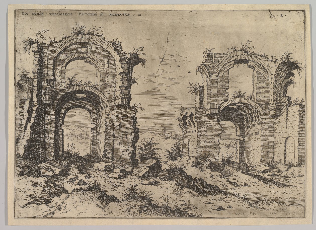 Seconda vista delle Terme di Diocleziano, dal set di Rovine Romane da Hieronymus Cock