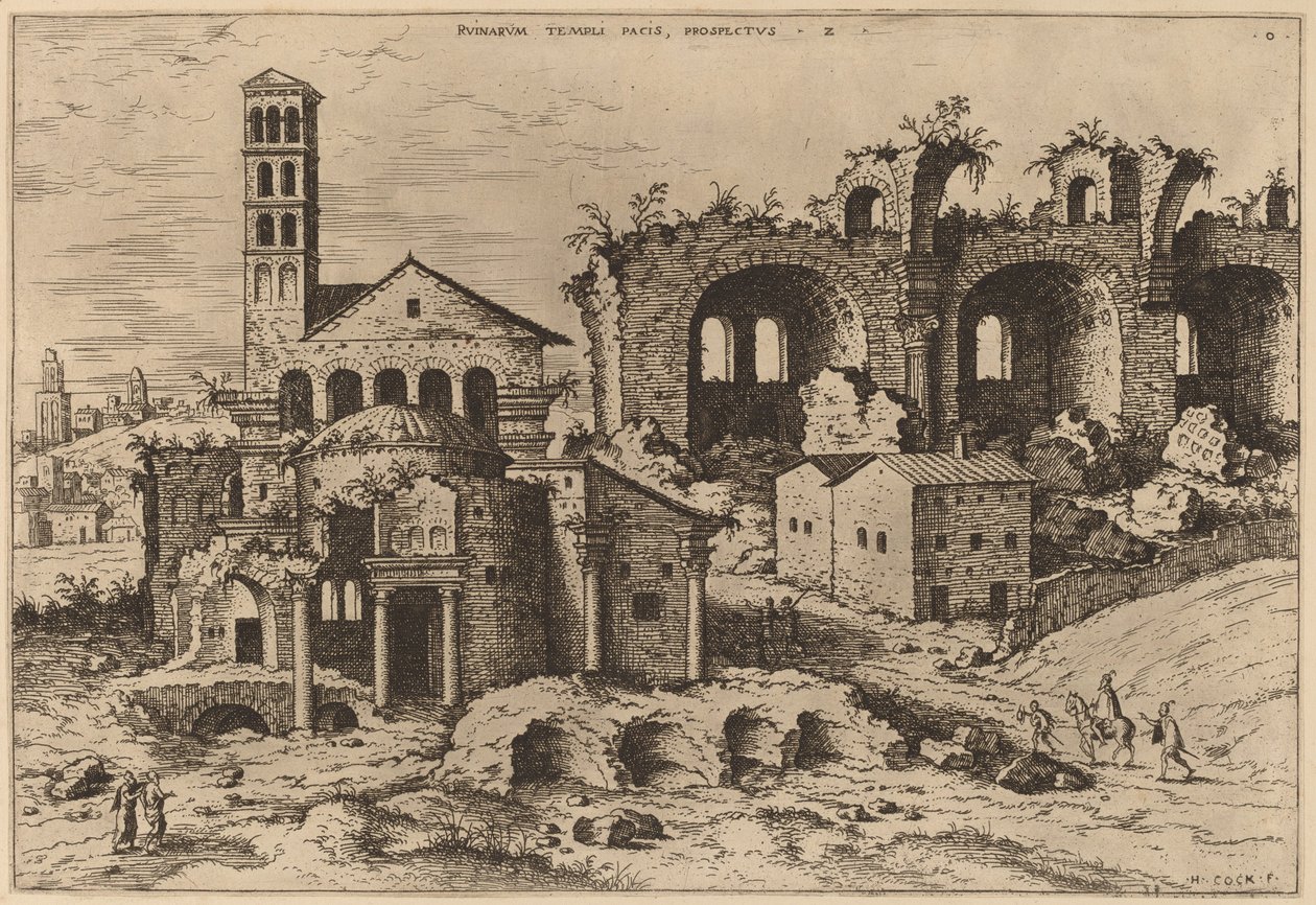 Il Tempio di Augusto e Faustina, il Tempio di Divus Romulus e la Basilica di Costantino da Hieronymus Cock