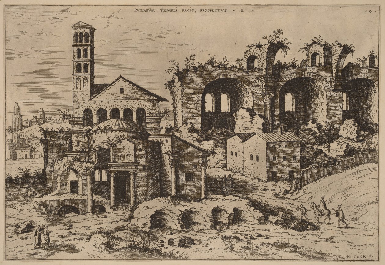 Il Tempio di Augusto e Faustina, il Tempio di Divus Romolo e la Basilica di Costantino da Hieronymus Cock