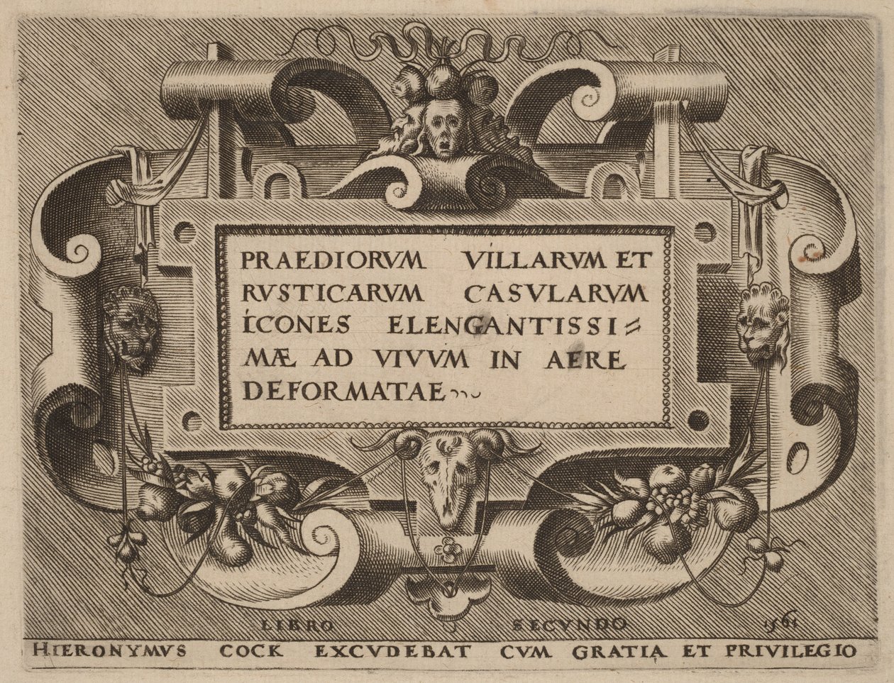 Frontespizio di "Praediorum Villarum" da Hieronymus Cock