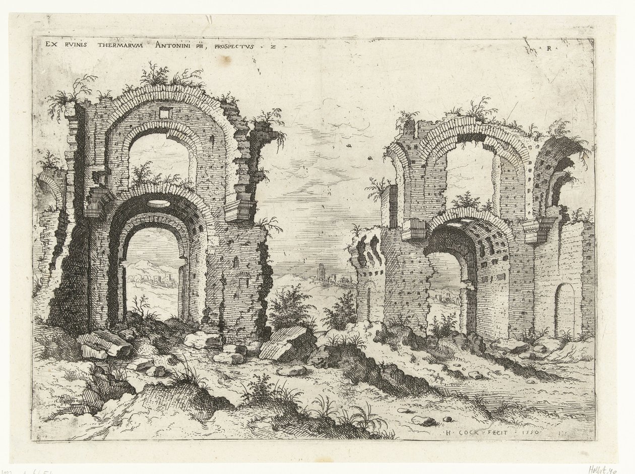 Seconda vista delle Terme di Diocleziano (Rovine romane) da Hieronymus Cock