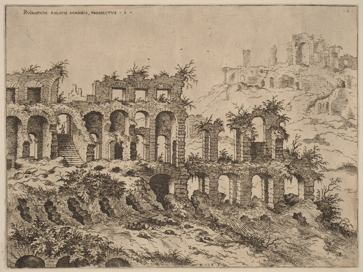 Vista del Colosseo con il Palatino sullo sfondo da Hieronymus Cock