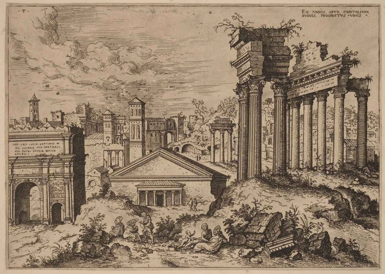 Vista del Foro dalla base del Campidoglio da Hieronymus Cock