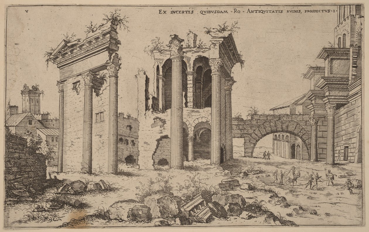 Vista del Foro di Nerva da Hieronymus Cock