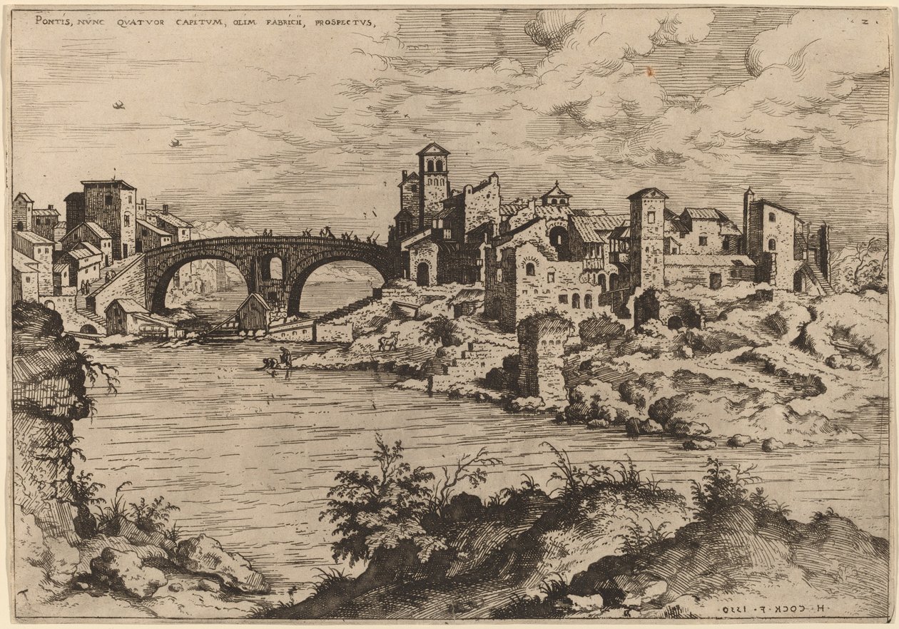 Veduta del Ponte Quattro Capi e dell