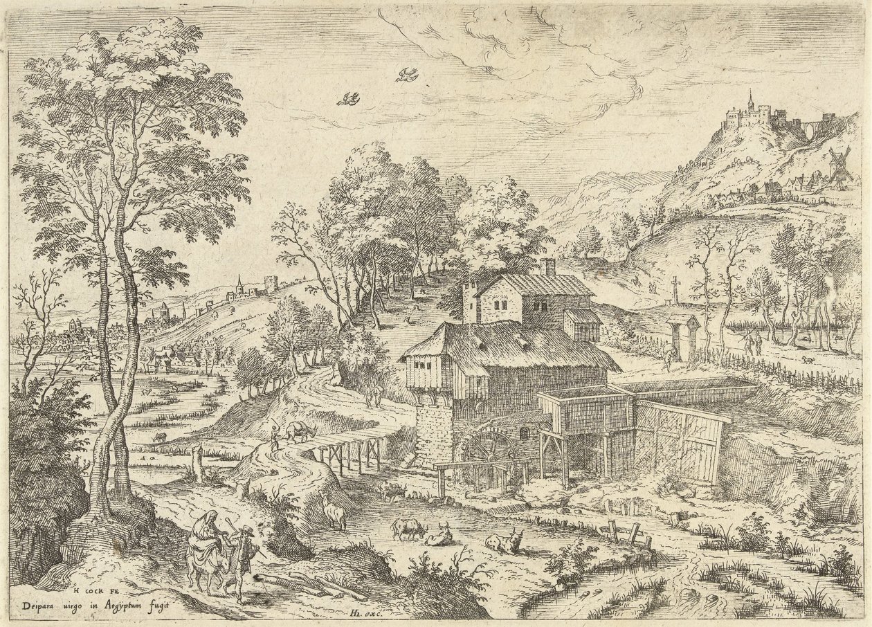 Fuga in Egitto da Hieronymus Cock