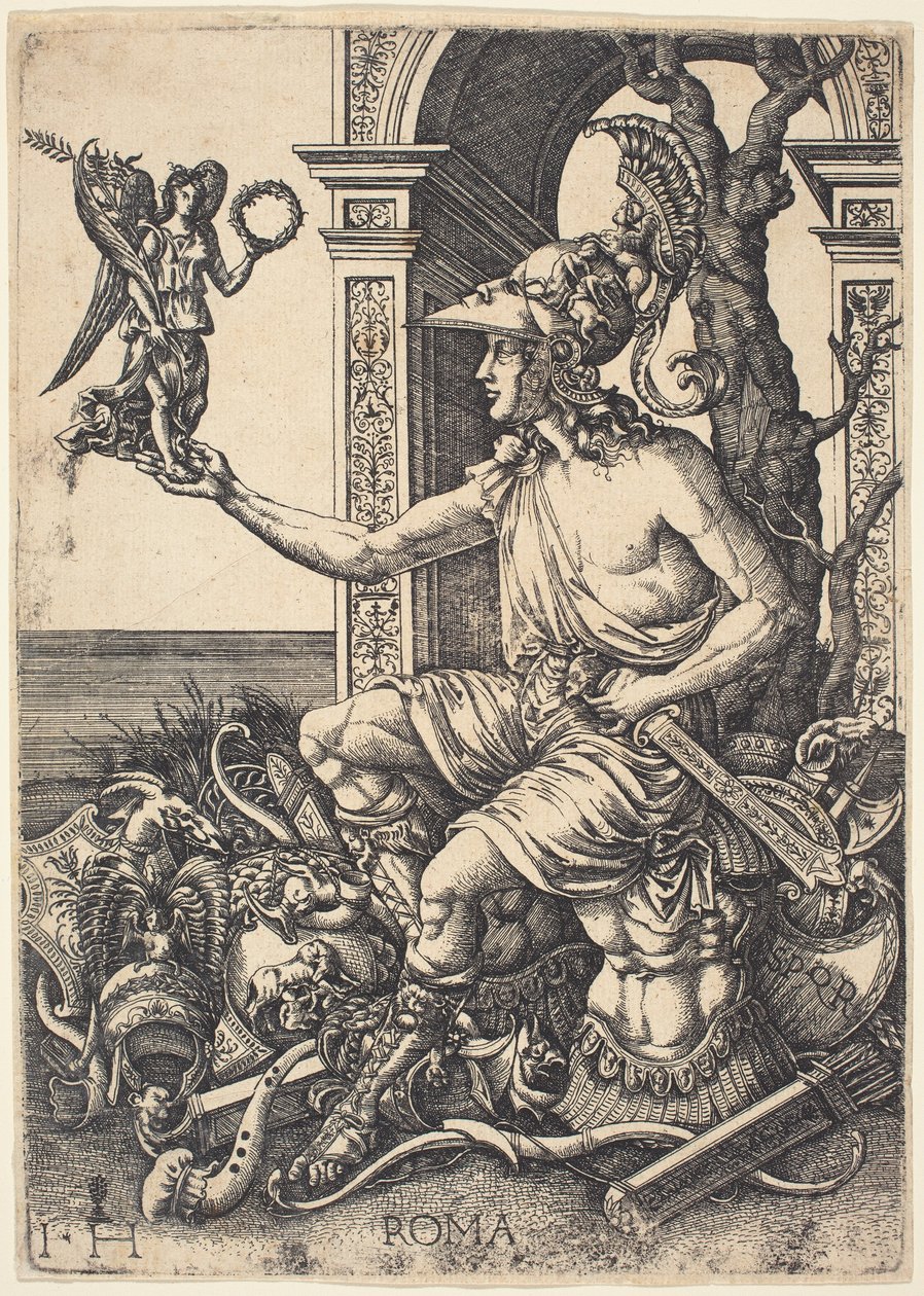 Personificazione di Roma da Hieronymus Hopfer after Giovanni Battista Palumba