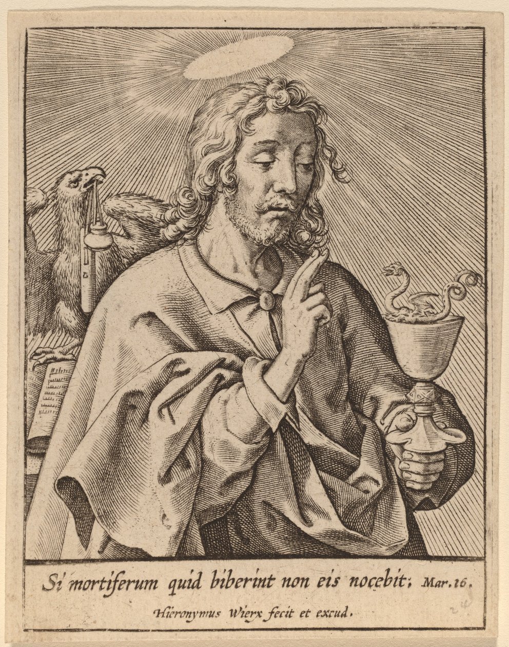 Se berranno qualcosa di mortale ... (San Giovanni Evangelista) da Hieronymus Wierix