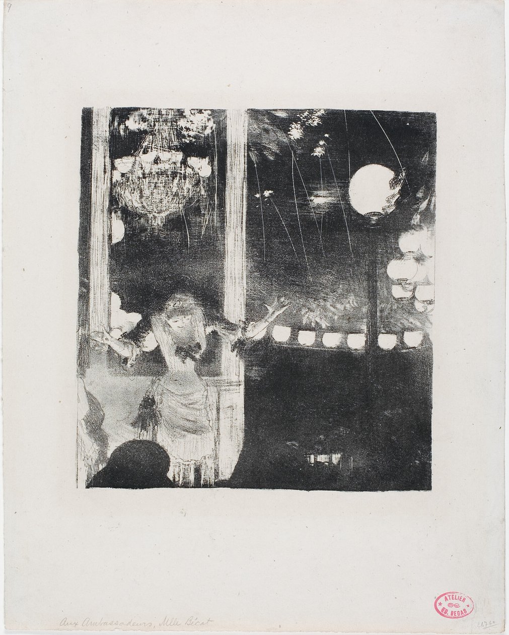 Mlle Bécat al Café des Ambassadeurs da Hilaire Germain Edgar Degas