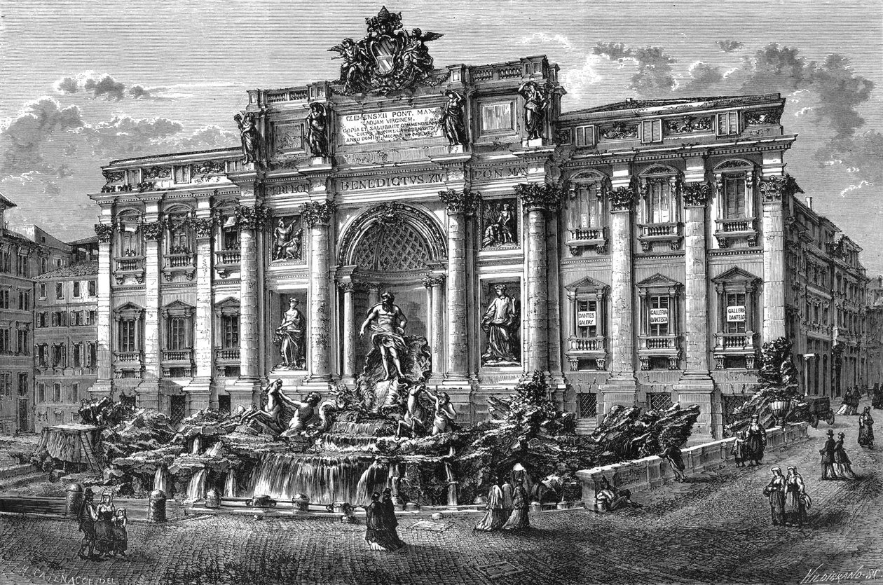 La fontana di Trevi, Italia, XIX secolo da Hildibrand