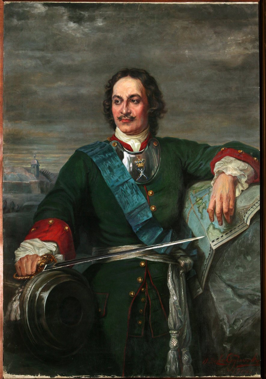 Ritratto di Pietro il Grande, zar di Russia - Peter the Great (Dopo Hippolyte Delaroche) - Bezler-Ciszewska, Henryka - 1914 da Hippolyte Delaroche