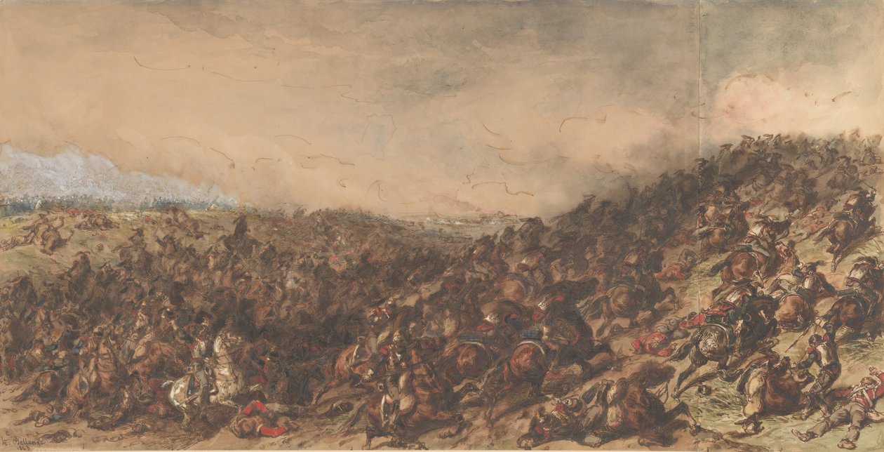 Scena di battaglia Waterloo da Hippolyte Bellange
