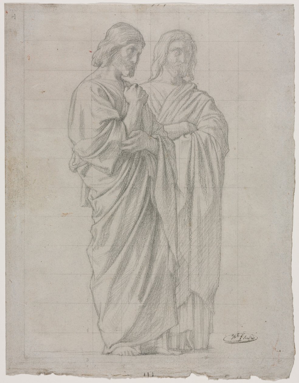 Due figure in piedi (Studio per la sezione sinistra de La missione degli apostoli) da Hippolyte Jean Flandrin