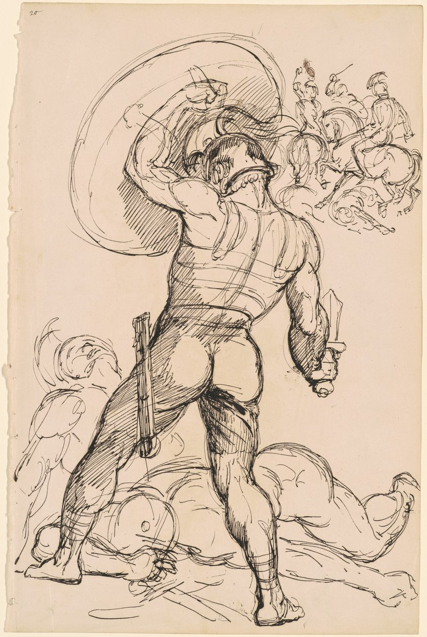 Un Antico Guerriero Romano in Battaglia da Hippolyte Lalaisse